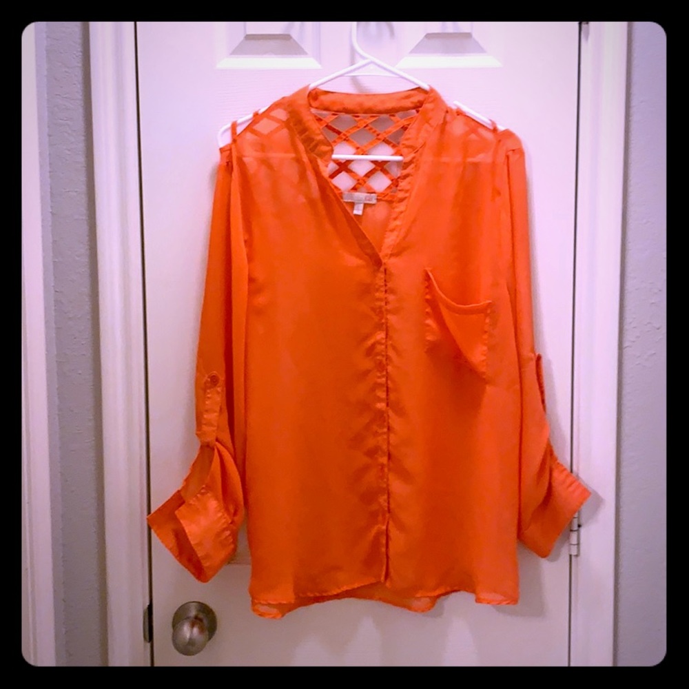 Button down chiffon blouse